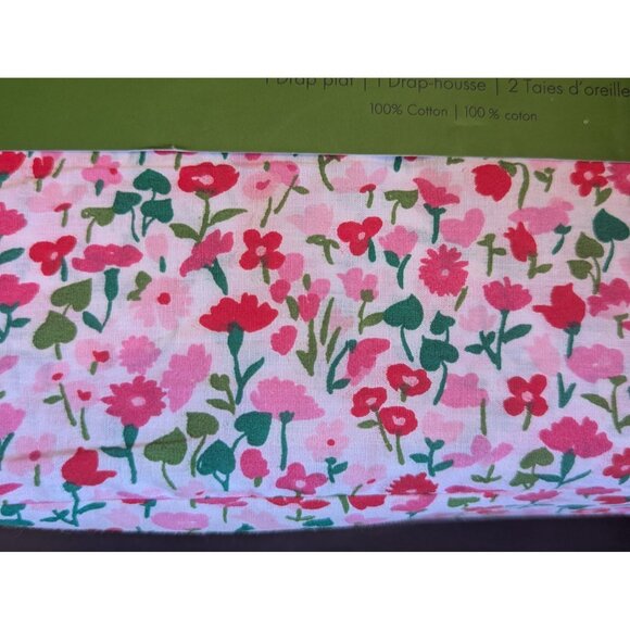 Kate Spade King 4-Piece Sheet Set - Lovely Buds Print - 100% Cotton - Picture 3 of 6